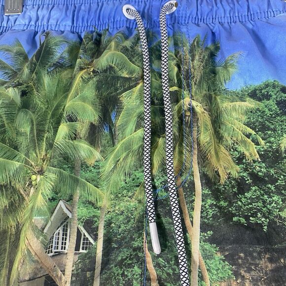 Tokyo Laundry Swim Board Lined Shorts Men W32 XL Hawaiian Tropical Floral  Beach - Picture 4 of 14